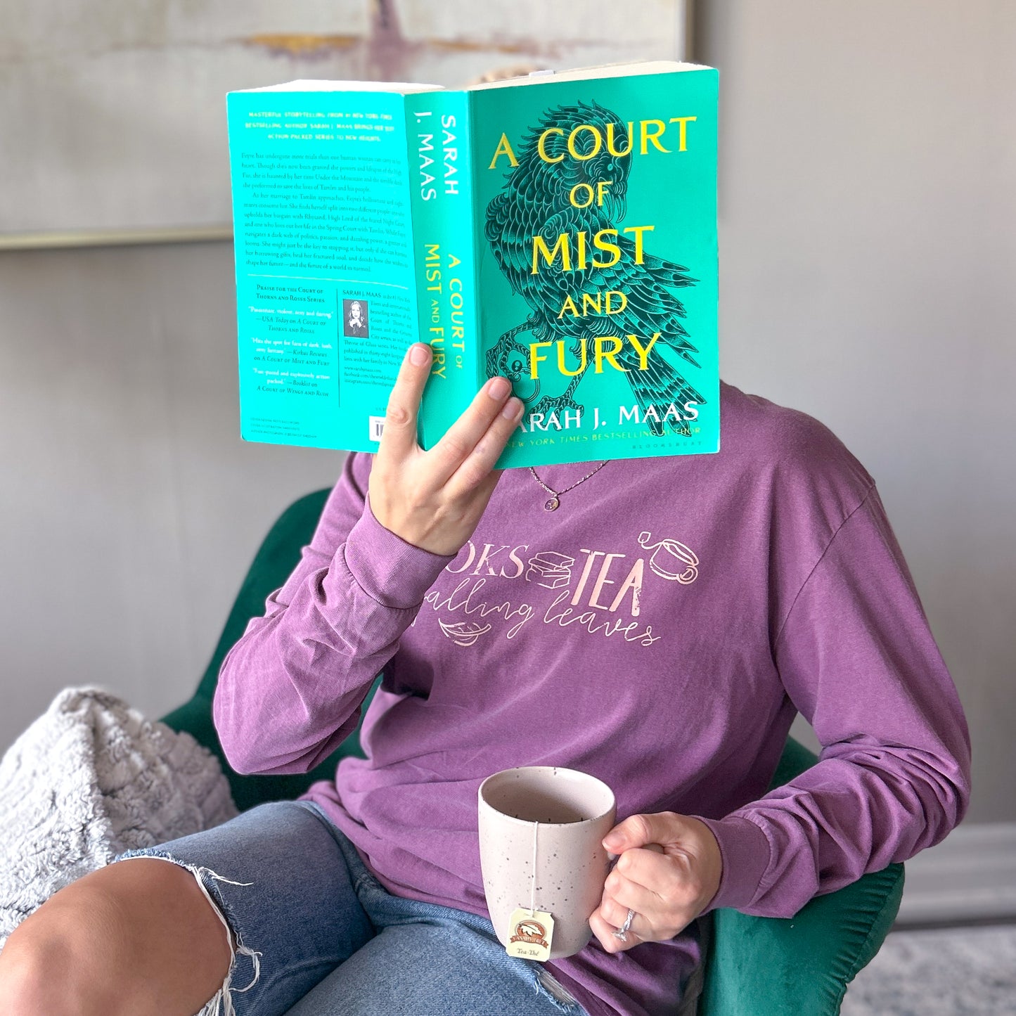 The Books, Tea, & Falling Leaves Long Sleeve Tee