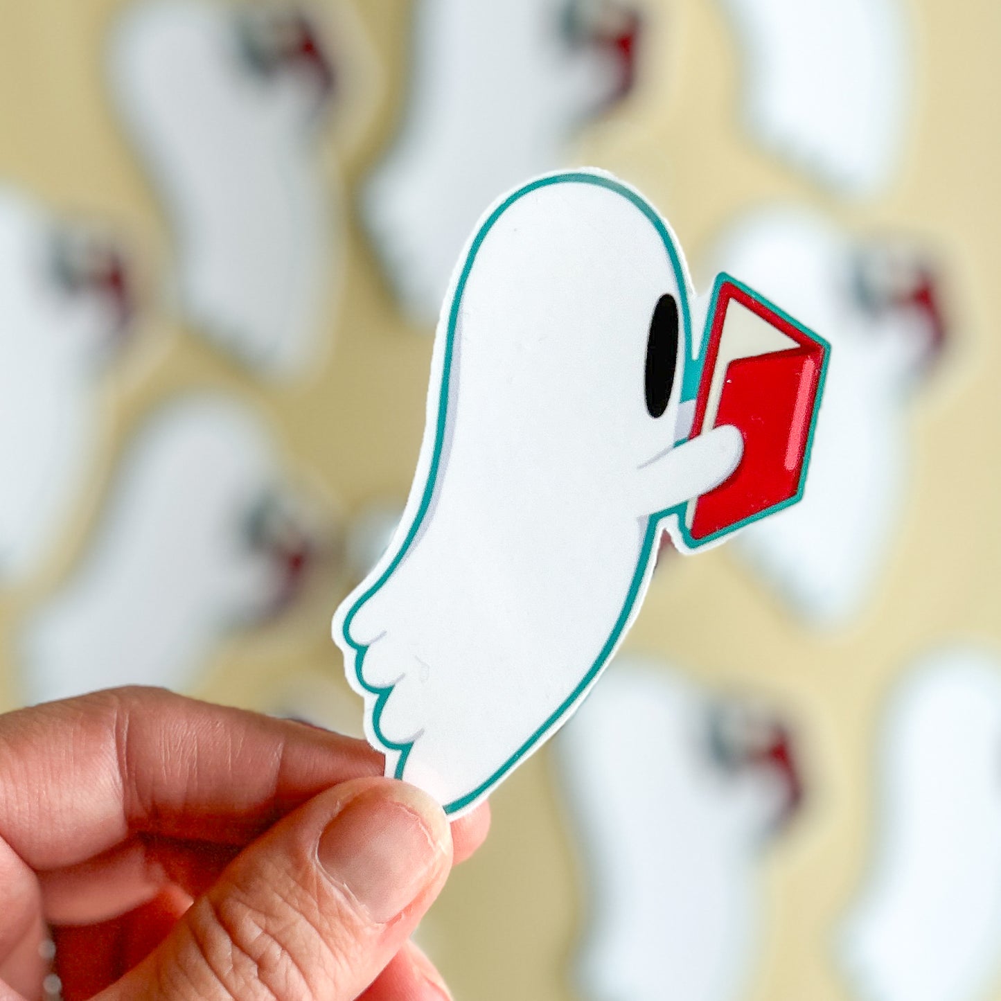 The Booookworm Ghost Sticker