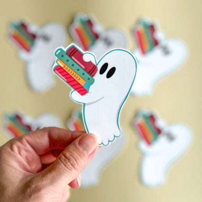 The Booookworm Ghost Sticker