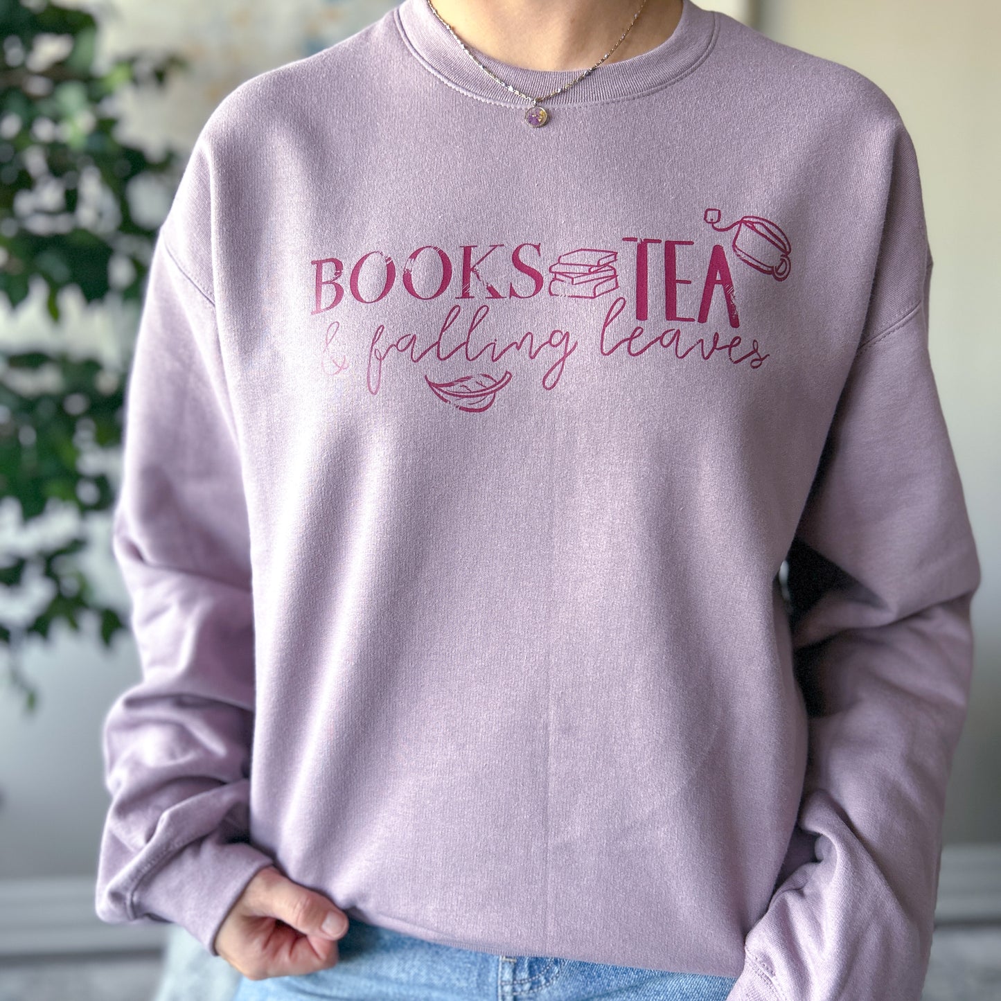 The Books, Tea, & Falling Leaves Crew Sweatshirt