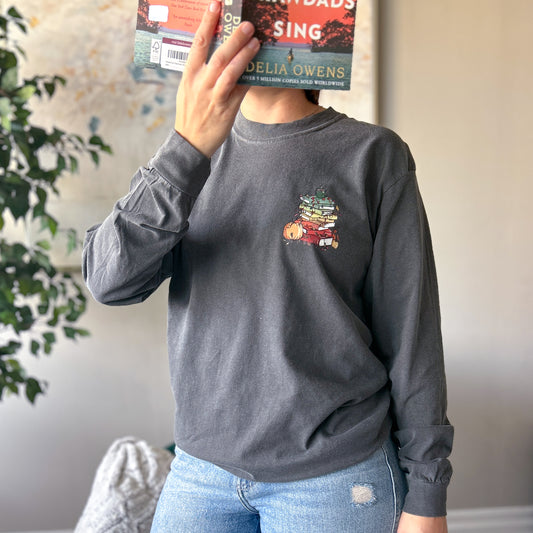 The Fall Book Stack Long Sleeve Tee