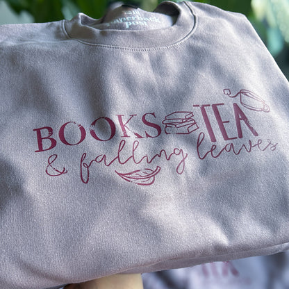 The Books, Tea, & Falling Leaves Crew Sweatshirt