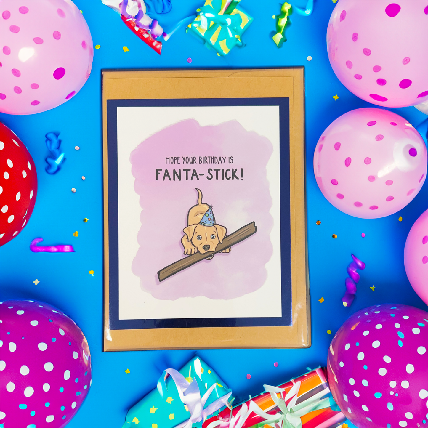 The Fanta-stick Dog Birthday Card