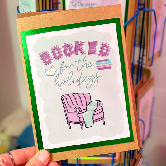 The Booked for the Holidays Card