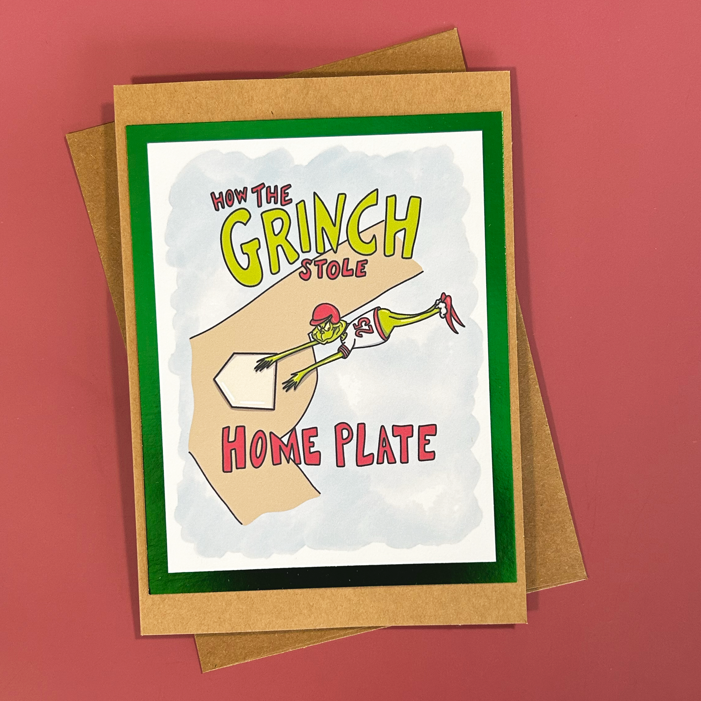 The Baseball Grinch Christmas Card