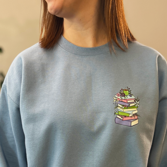 The Flower Book Stack Crew Sweatshirt