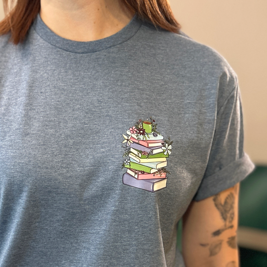 The Flower Book Stack T-Shirt