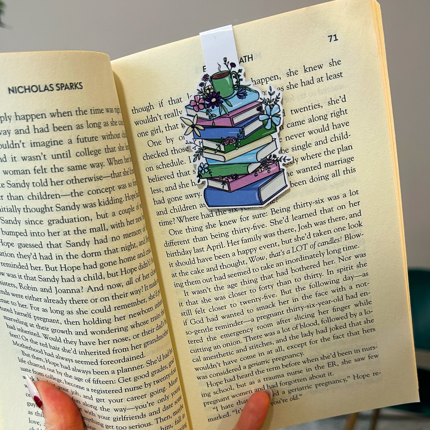 The Flower Book Stack Magnetic Bookmark