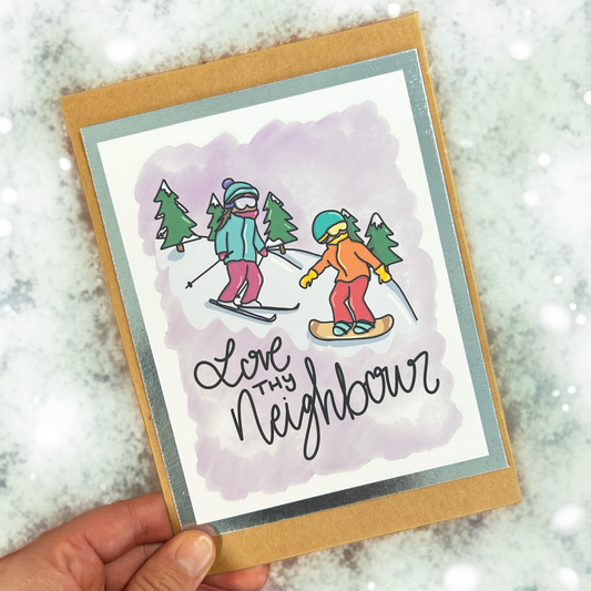 The Skier vs. Snowboarder Christmas Card