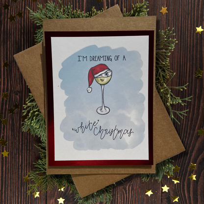 White Wine Illustrated Christmas Card