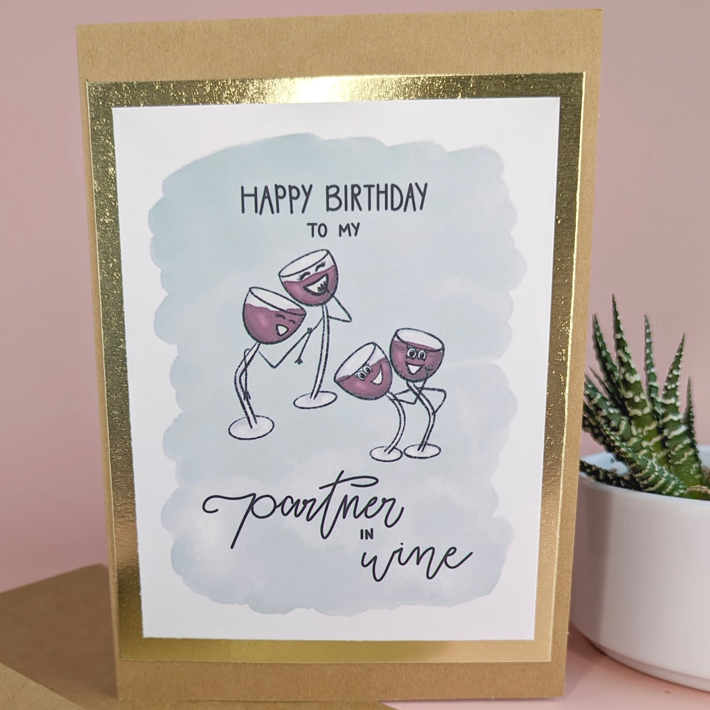 The Partner in Wine Birthday Card